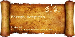 Bezegh Hargitta névjegykártya